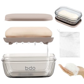 Travel Soap Box, Waterproof Soap Box, Soap Dish with Drain, Easy Cleaning Soap Dish, Soap Dishes with Lid, Soap Box with Bubble Net for Bathroom Travel