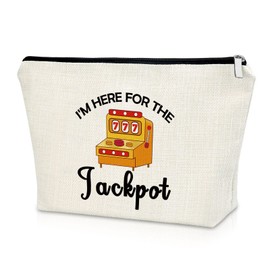 Sazuwu Gambler Gift Casino Lover Gift Makeup Bag Casino Party Supplies Gift Slot Machine Lover Gift Cosmetic Bag Lucky Gift for Her Retirement Christmas Birthday Gift Cosmetic Travel Pouch