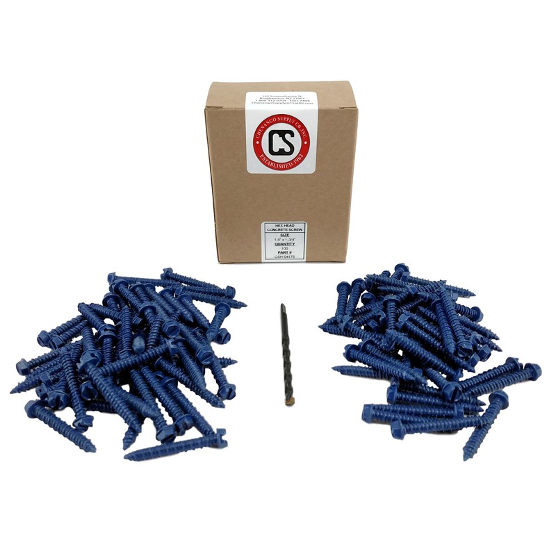 Hex Head Concrete Screw Anchor (1/4 x 1-3/4") 100 Pieces