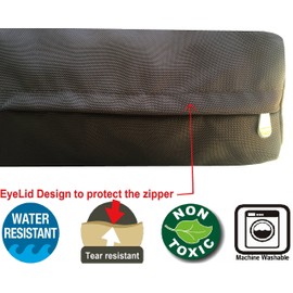 Dogbed4less Orthopedic Dog Bed with Memory Foam for Medium Large Pet, Waterproof Liner with Strong Ballistic Nylon Brown External Cover, 41X27X4 Inch Fit 42X28 Crate