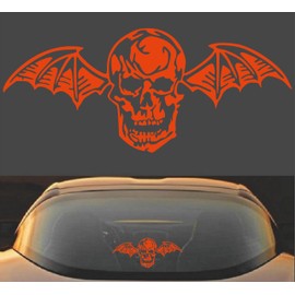 Avenged Sevenfold A7X Death Bat Metal Band Vinyl Decal Sticker (9" x 4", Orange)