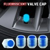 CHUSYYRAY 8PCS Fluorescent Car Bike Tire Valve Luminous Cap Valve