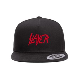 Mari Kyrios Slayer Thrash Metal Heat Pressed Flat Bill Hat - Adult Black Twill Snap Back Adjustable Cap