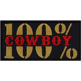 Cowboy 100% Cowboy Wild West Iron-On Patch Texas Patch USA Iron-On Transfers Western Country Rockabilly Gift Application for All Fabrics 100 x 50 mm