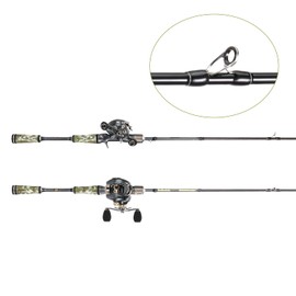 Sougayilang BD Fishing Rod and Reel Combos, Spinning & Casting Fishing Combo,30Ton+24Ton Graphite 2 Pc Fishing Poles with SuperPolymer Handle, “S” Style Hook Keeper