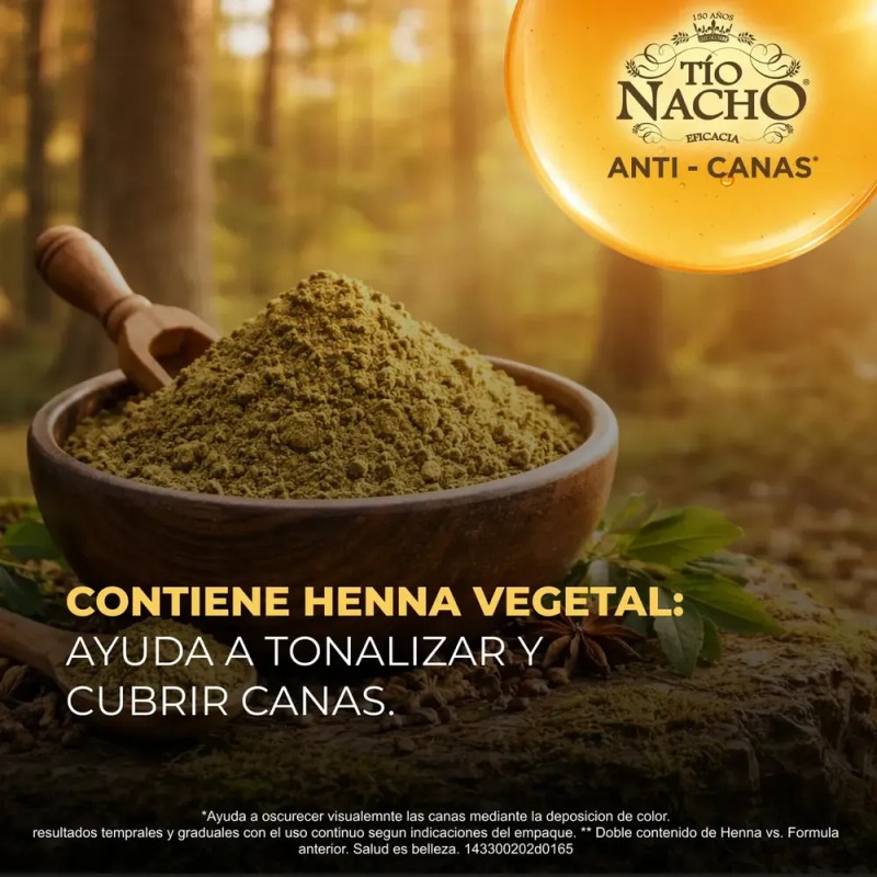 Tío Nacho Henna Egipcia Fórmula Avanzada Anti-canas, 950ml