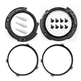 Hoypeyfiy 7 Inch Round Headlight Mounting Retaining Bracket Ring Set Replacement for Jeep Wrangler JK 2007-2017 Front Left and Right Headlamp Mount Bracket Kit with Headlight Metal Ring