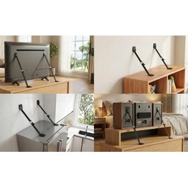 LCD TV Tilt Prevention Belt, Compatible with Seismic Intensity 7 (No VESA Holes), Compatible with 32 - 75 Inches, No Tools, No Drilling Required, Adjustable Buckle Included, Safety Measures for