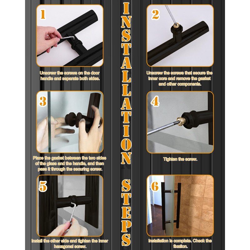 LVYIHAN Matte Black Round Barn Door Handles 12"/24"/36"/48"/59'', Pull Push