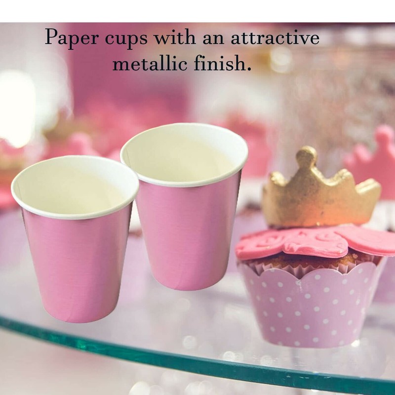 Lizzy Metallic Paper Cups | 10pk Disposable Drinking Tableware Cups