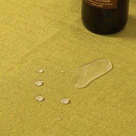 Iycnkok Tablecloth Linen Look Lotus Effect Waterproof Tablecloth Washable Easy Care 140 x 140 cm Light Green