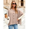 Simplee Womens Oversized Batwing Short Sleeve Cardigan Crewneck Button Down