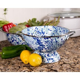 Golden Rabbit Enamelware - 3qt Colander (Ocean)