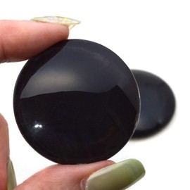 Megan's Beaded Designs Dark Black Barn Owl Realistic Bird Glass Eyes 6mm to 60mm Jewelry Making Art Doll Parts Taxidermy Sculpture Flatback Spooky Domed Cabochons (16mm)