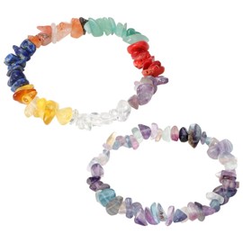 ZGDEIWGF Pack of 2 Crystal Bracelets, Stretch Bracelets, Fashionable Crystal Bracelets, Colourful Crystal Bracelets, Elegant Bracelets, Women's Bracelets, Unit size