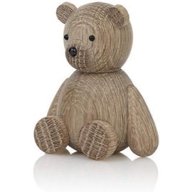 Lucie Kaas Skjode TE01OAS Wooden Teddy Bear 9 cm Oak Wood Figurine, Brown