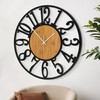 LEIKE Large Wall Clocks,Silent,Non Ticking,Battery Operated Rustic Round Modern Big