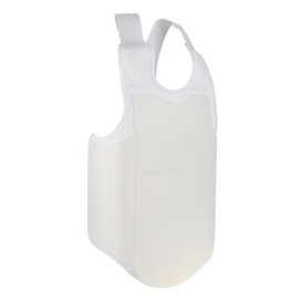 OPPWONG Boxing Body Protector, White Taekwondo Chest Guard Vest Karate Kid Taekwondo Sparring Gear with for Unisex Adult Child (S)