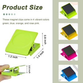 Mooisco 24 Pieces Magnetic Clips Metal Refrigerator Magnets Heavy Duty Clips with Cute Stickers Whiteboard Locker Magnets for Photos Paper Chips Teacher Must Haves Office School Supplies