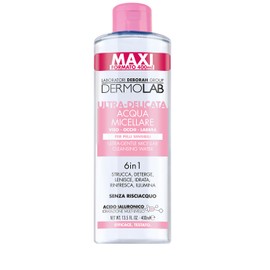 Dermolab - Acqua Micellare Struccante Viso, Occhi e Labbra con Acido Ialuronico ed Estratto di Camomilla, Ultra-Delicata 6-in-1, Idratante, Rinfrescante e Illuminante, Senza Risciacquo, 400 ml