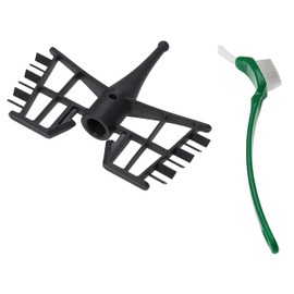 vhbw Mixing Attachment Compatible with Silvercrest Monsieur Cuisine Connect SKMC 1200 Food Processor - Butterfly Attachment + Brush, Plastic, Dark Grey