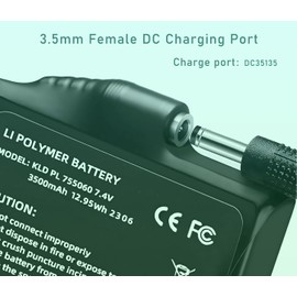 Svenirven Battery for 7.4V 2PCS Lithium Polymer Batteries - Rechargeable Li-Polymer Electric Batteries for Heated Gloves Liners Mittens Socks Hand Muff Heated Socks Hats Jacks (3500mAh)