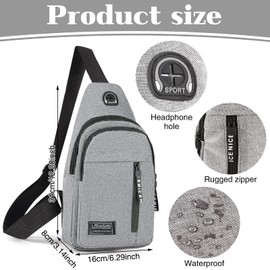 Yafe Sling Shoulder Backpack, Small Rucksack for Men Lightweight Nylon Sling Rucksack Bag Anti-theft Casual Men Women Bags for Hiking Cycling Outdoor Travelling