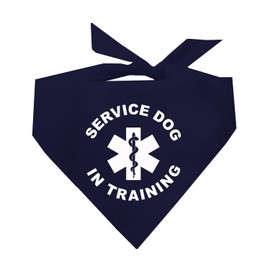 Service Dog in Training Dog Bandana (Navy, OS 289)