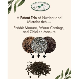 Soil Conditioner and Fertilizer Pellets, Fertile Ground. 3-3-3 NPK. Rabbit Manure with Worm Castings and Chicken Manure. 3.5lb Bag.