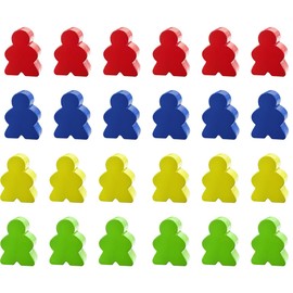 HAIKING Wooden Peg Doll Chess Pieces, 40 Pcs Colorful Chess Pieces for Flying Chess Game, Card Game, Dice Board Game (4 Colors)