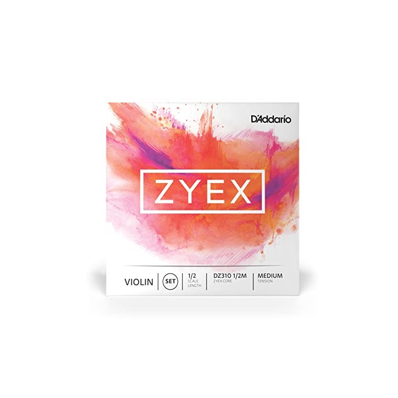 D'Addario Zyex Violin String Set, 1/2 Scale, Medium Tension