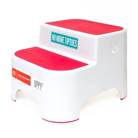 Prince Lionheart Dual Height UPPY2 Step Stool, Perfect Step Stool for Potty Training and in The Kitchen to Wash Hands, Grippy Non-Slip Top, Sturdy Base with Non-Slip Feet, Pink