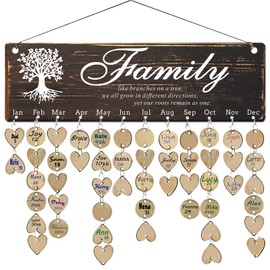 Logresy Birthday Gifts for Grandma, Family Birthday Tracker Reminder Calendar Board, Best Mom Grandma Christmas Mother Day Present Idea, Record Birthday in One Place, New Year Gift for Elderly