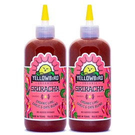 Yellowbird Organic Sriracha Hot Sauce 19.6 oz. Tabletop Size (Mellow Hot | 2 Bottles)