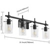 SOLFART 4 Lights Vanity Light Black Bathroom Vanity Lights Over