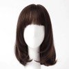 C Curl Medium Hair Full Wig Natural Brown Artificial Hair Middle Age (WFHFK8S) / C컬 중단발 통가발 내츄럴브라운 인조모 중년 (WFHFK8S)