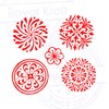 Royal Kraft Paper Printing Stamps Trendy Round Floral Design Wood