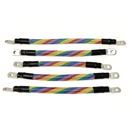 ACDC WIRE AND SUPPLY 2 Gauge Golf Cart Braided Battery Cable Set, (Rainbow) E-Z-GO 1994 & UP MED/TXT 36V U.S.A Made