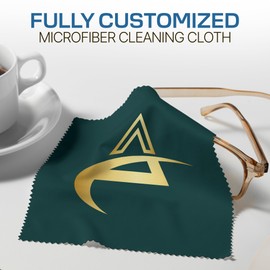 Ships Next Day, Made in USA - Customizable Microfiber Cleaning Cloth - Perfect Eyeglass Cleaner Promotional Gift - Premium Microfiber Lens Wipes - Logo or Image Printed (10 Pack) Double Sided