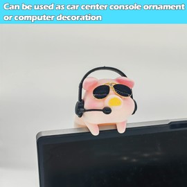 Swinging Pig Car Hanging Ornament, Lucky Piggy Rear View Mirror Accessories, Pig Car Accessories for Women/Men Cute Decor Rearview Mirror Charms, Small Gifts