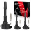 OCPTY 3 Ignition Coils with 3 Iridium Spark Plugs Compatible
