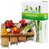 BAMBOO LAND Large bamboo cutting board with 4 trays/drawers/container and