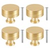 TRIXES 4PK Matte Gold Drawer Knobs - Decorative Cabinet Drawers