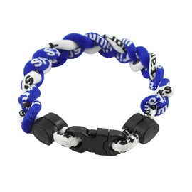 MapofBeauty 8" Fashion Three Braided Rope Sport Style Tornado Bracelet (Royal Blue/White)