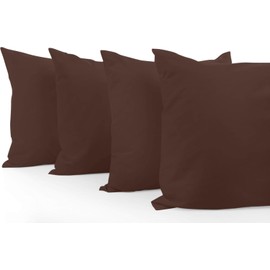 Comfort Beddings Queen Pillow Cases Set of 4 Brown 100% Organic Cotton 600 Thread Count Premium Brown Cotton Pillowcases, Queen Pillowcase Pillow Covers, 20 x 30 inch