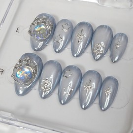 Mermaid Star Handmade Nail Tips - Short Square / 머메이드 스타 수제네일팁 - 숏스퀘어