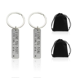 CYNOSURETECH 2 Keychains For Couples, With 2 Storage Bags, Driving Safety Keychain, I Love You Keychain, Cute Pendant For Couples, Gift For Your Lover