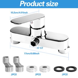LOMUG Shower Mixer Tap Silver Single Lever Mixer Tap with Ceramic Valve Core Easy Connection to Standard Shower Hose Chrome Tap G ½ Spout