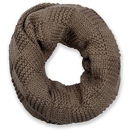 styleBREAKER 01018152 Knitted Loop Scarf with Patent Pattern Plain Fine Knitted Snood Winter Knitted Scarf Unisex -