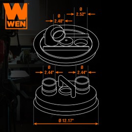 WEN 12-Inch Cyclone-Style Dust Collection Separator Lid with 2.5-Inch Dust (DCA021)